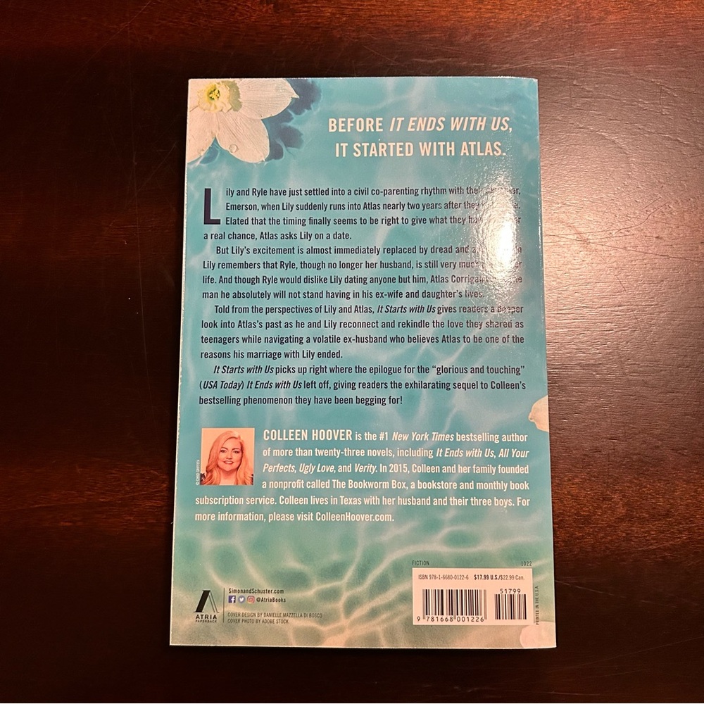 It Starts with Us Paperback Book - Picture 2 of 3